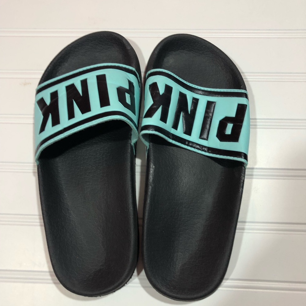 Pink slide on sandals size small